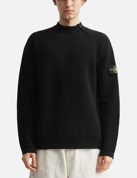 Stretch RWSA Wool Mock Neck Jumper With Diagonal Zip view 11