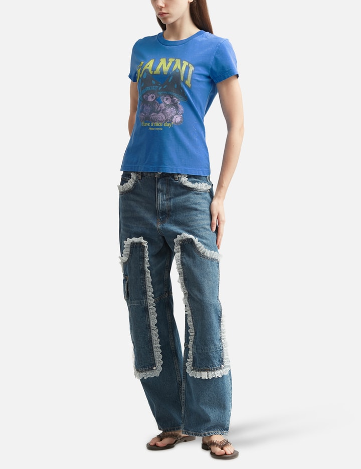 Ganni Baby Fit T-Shirt With Mushroom Teddy