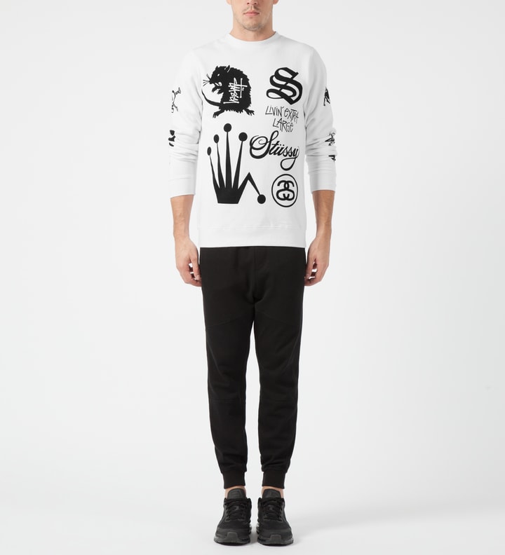 White Crown Collage Crewneck Sweater Placeholder Image