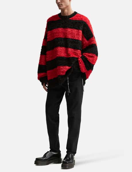 Black & Red Striped Sweater by MASTERMIND WORLD on Sale