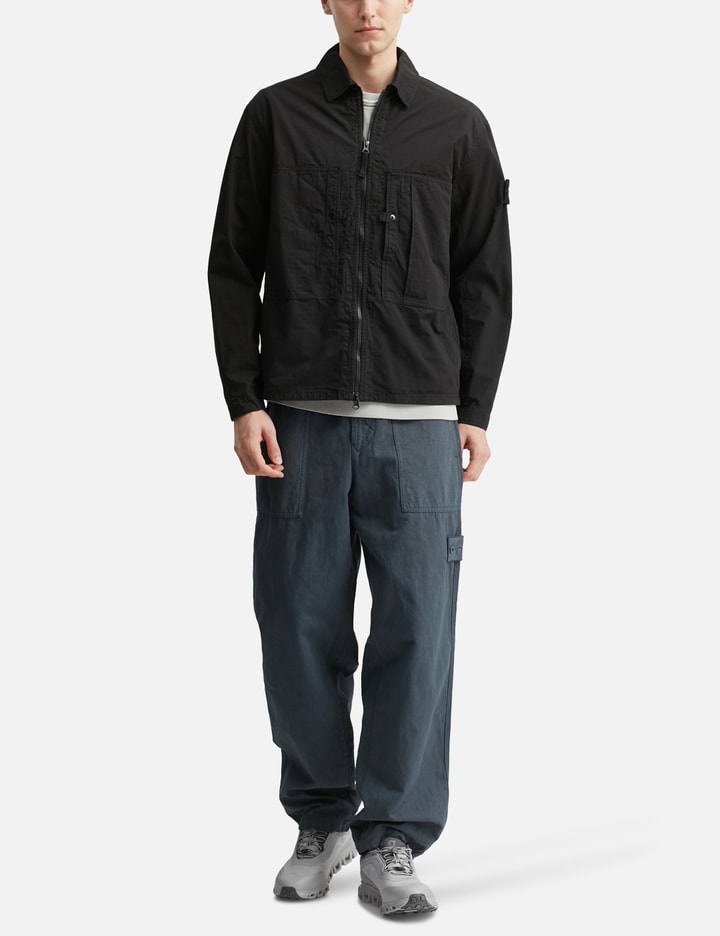 Stone Island Mercerised Organic Cotton Ripstop Zip-Up Overshirt
