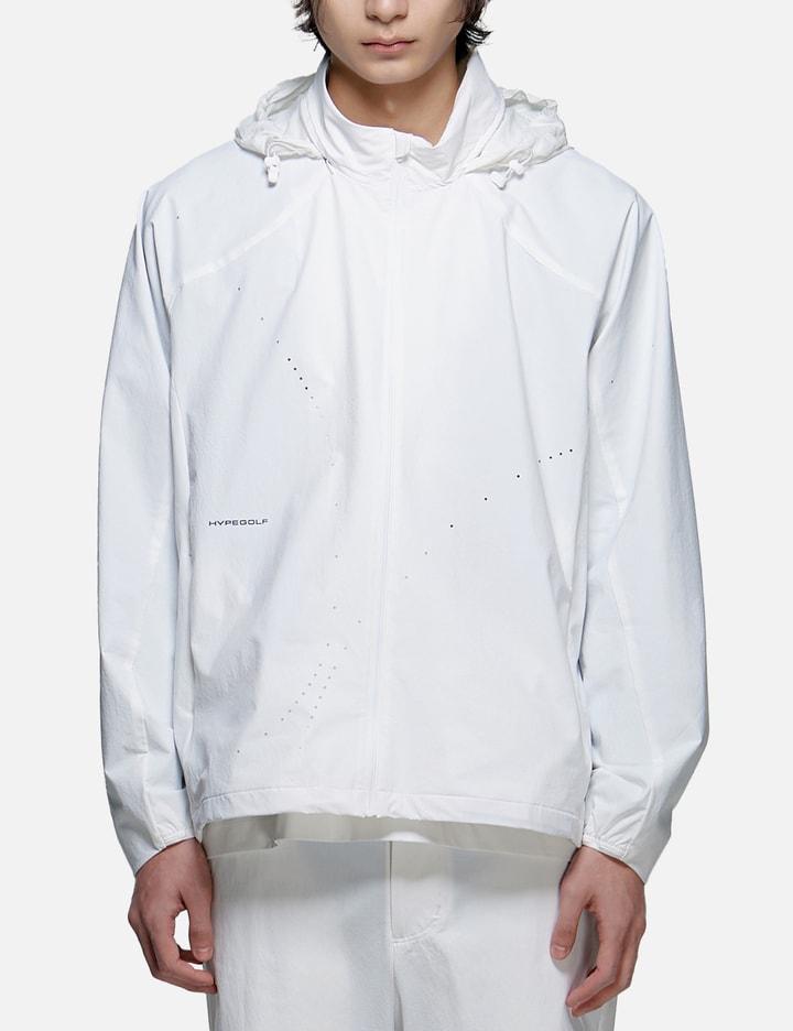 Hypegolf X Post Archive Faction (paf) Perforated Windbreaker In White