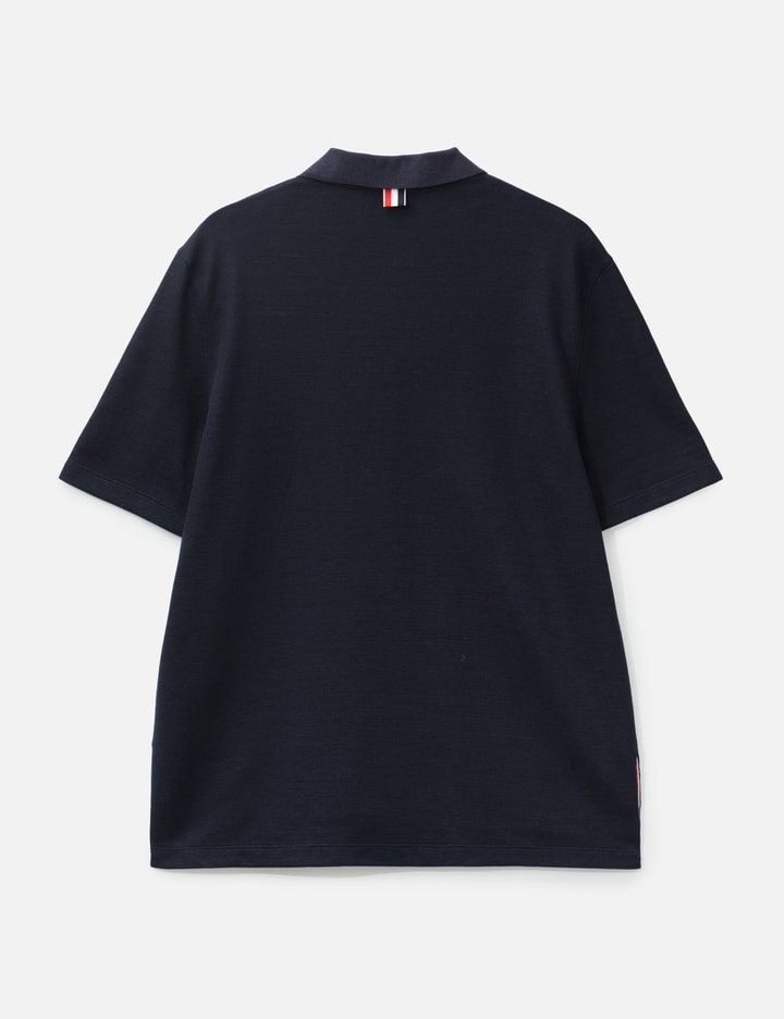 Textured Cotton Linen Rwb Embroidery Polo