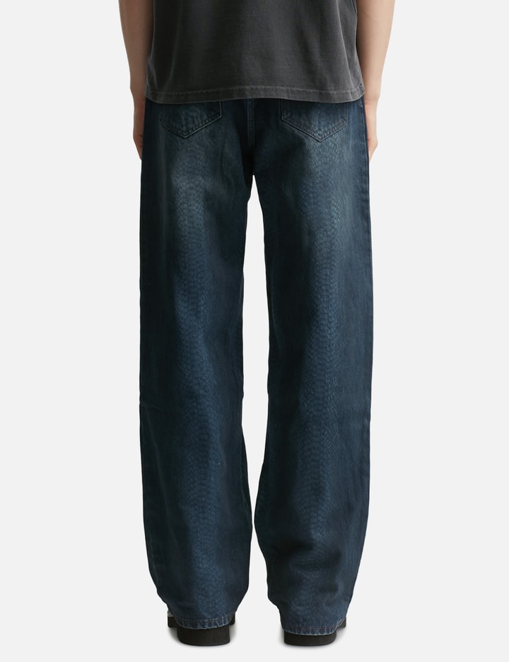 Basketcase Lax Baggy Denim Snakeskin In Blue