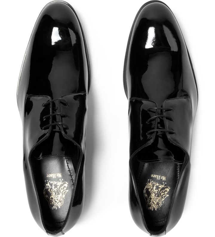 Black Poitier Patent Derby Shoes Placeholder Image