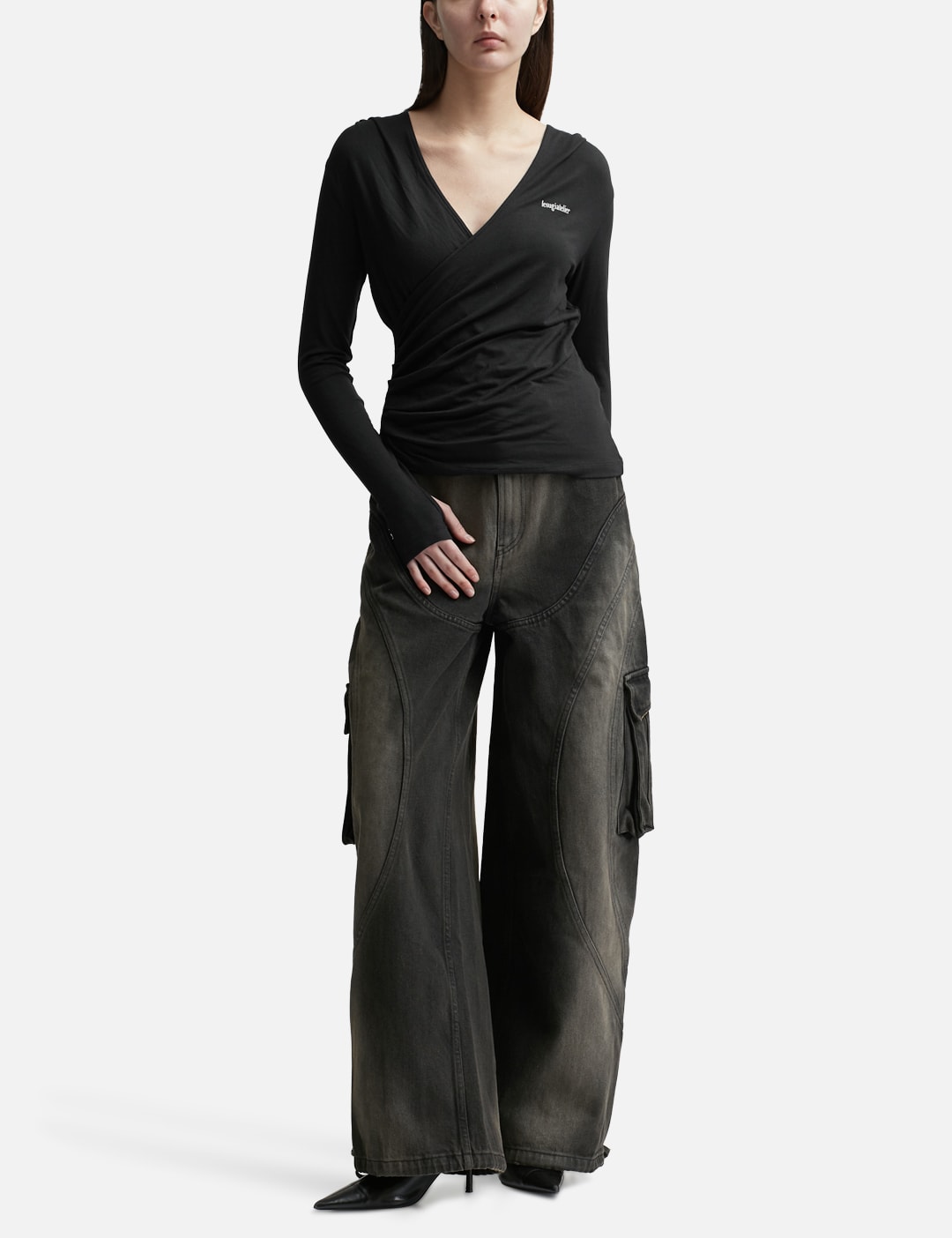 DRAPED HOODED TOP view 16