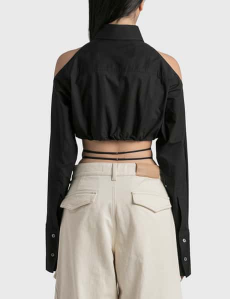 Cropped Shirt With Shoulder Cut-Outs view 9
