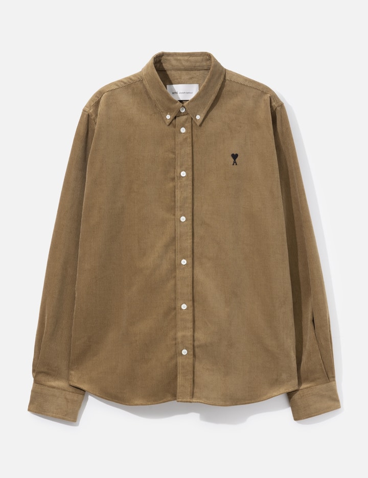 Ami Beige Corduroy Shirt With Ami De Coeur