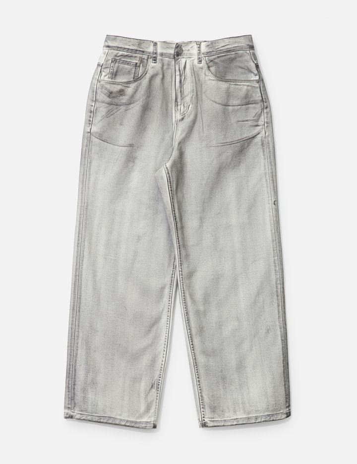 Dirty Washed Wide Denim Pants Placeholder Image