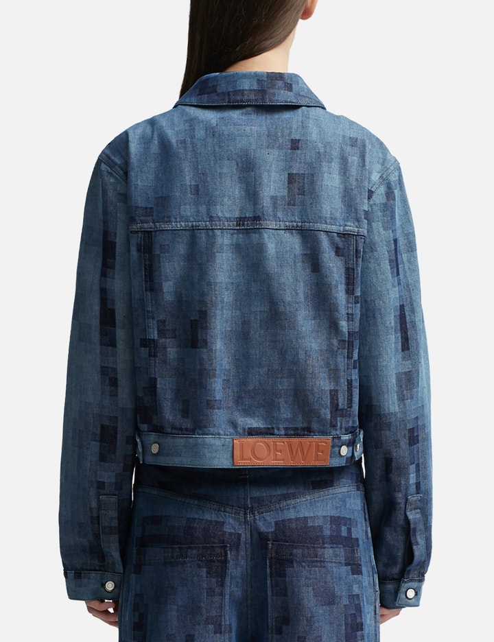 Shop Loewe Pixelated Jacket In Denim In Blue