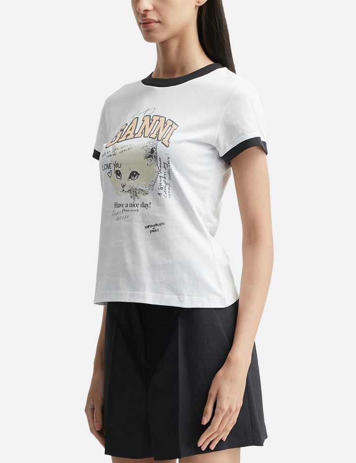 Ganni Women White Crewneck T-shirt With Maxi Logo On The Front In Cotton Jersey Woman In White