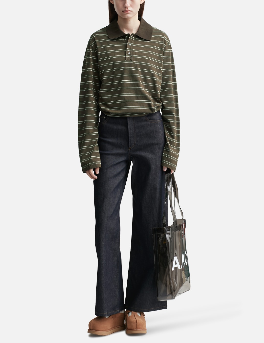 Long-Sleeve Striped Polo Shirt view 16