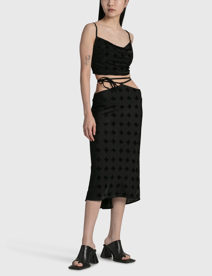 Velour Monogram Midi Straps Skirt Placeholder Image