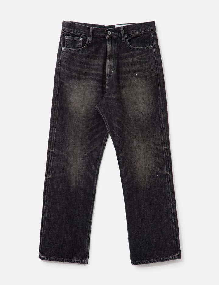 Neighborhood Washed Denim Dp Basic Pants In Black