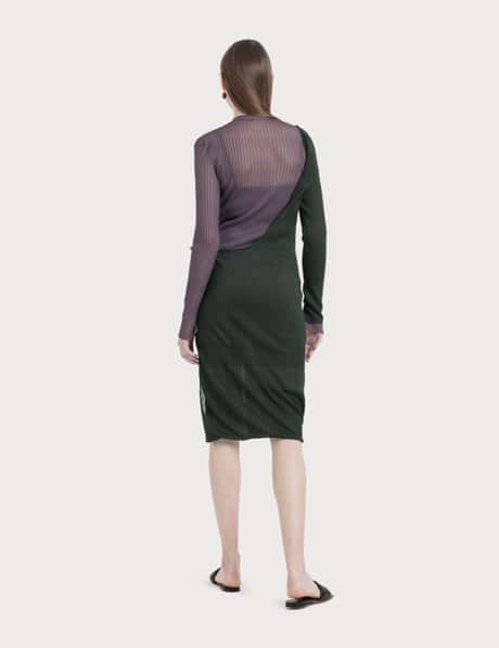 Silk Ribbed Knit Dress view 7