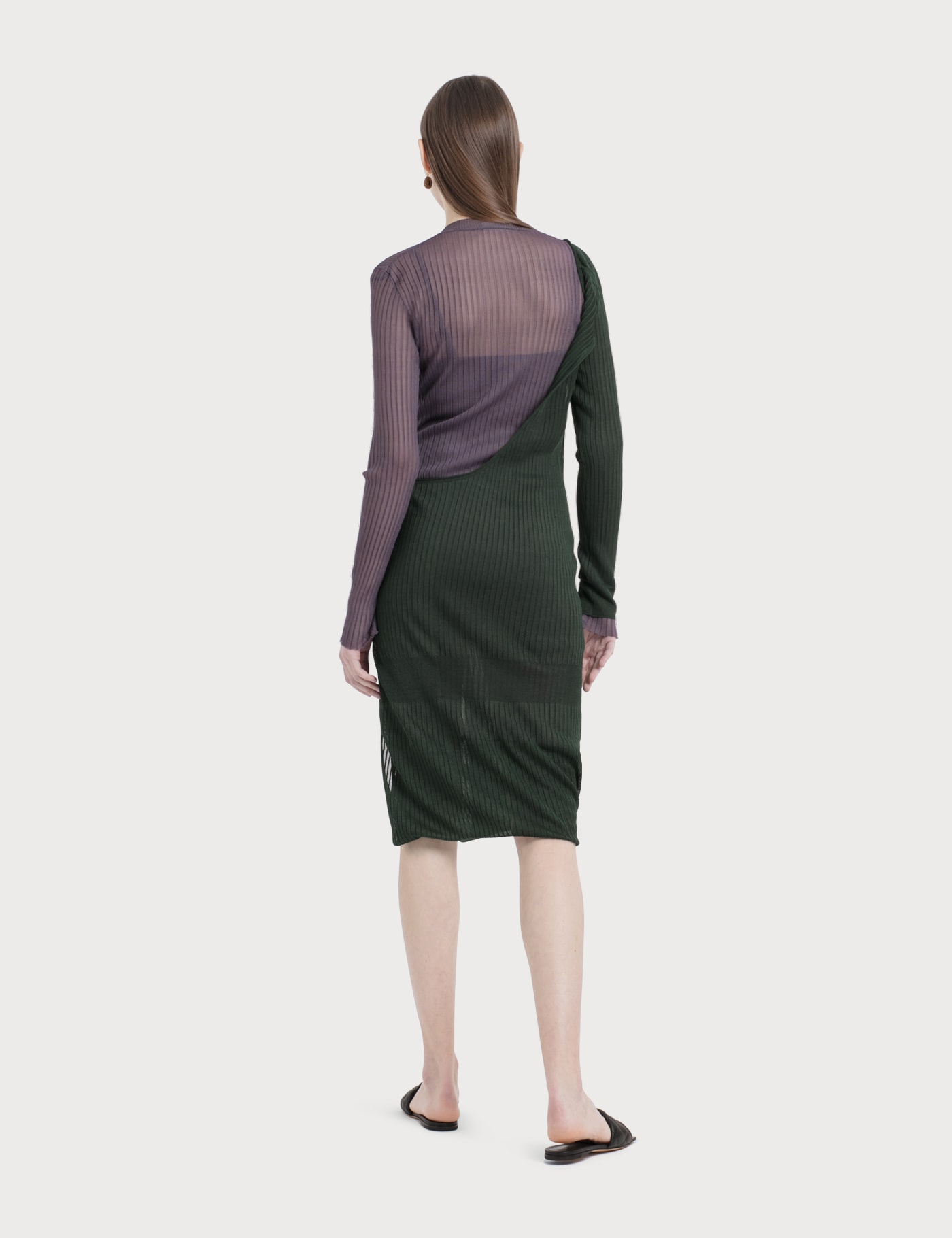 Silk Ribbed Knit Dress view 14