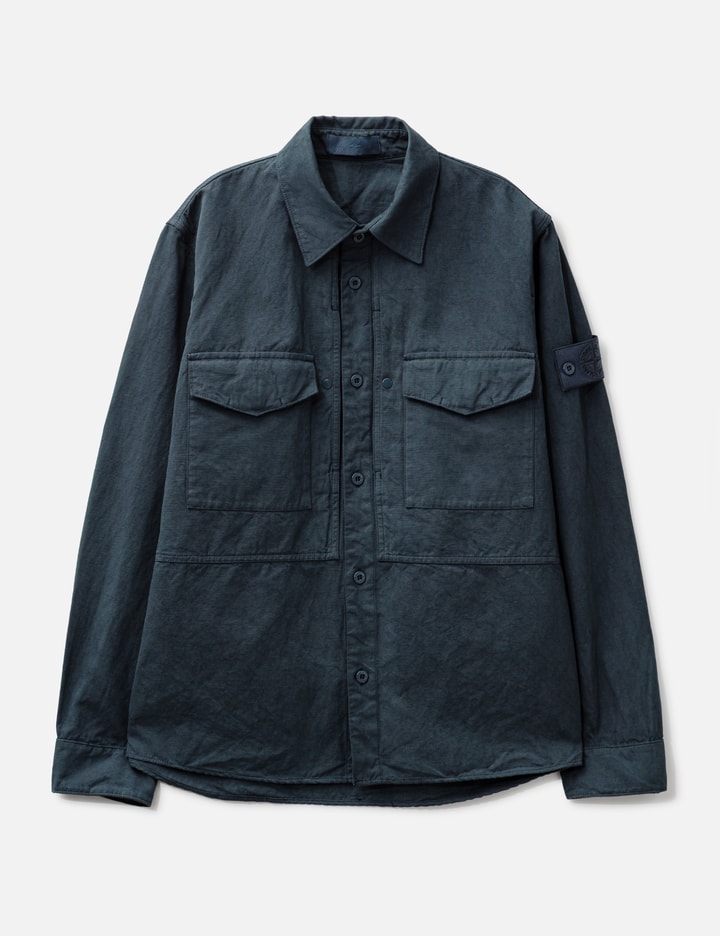 Stone Island Cotton Linen Canvas_S.I.Ghost Overshirt