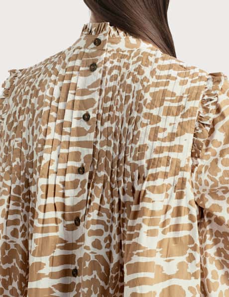 ganni tiger-print cotton-poplin mini dress GANNI Leopard Cotton Poplin Mini Dress