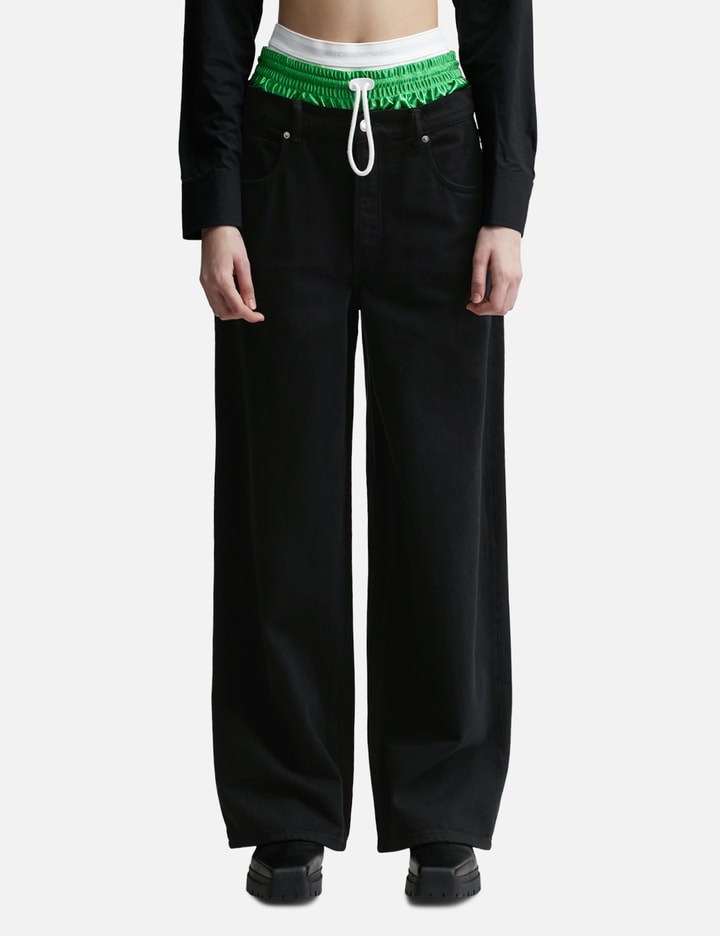Shop Alexander Wang T Pre Styled Tri-layer 5 Pocket Jean In Black
