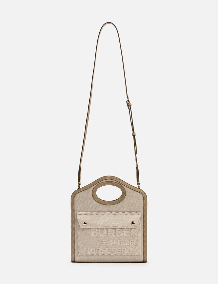 Burberry Pocket Two-tone Small Tote Bag