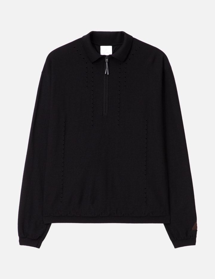 Pinched Wool Knit Polo Placeholder Image