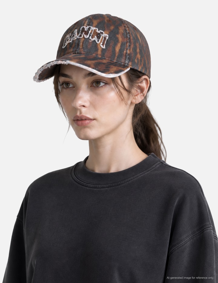 Ganni Cap In Ocelot Leopard