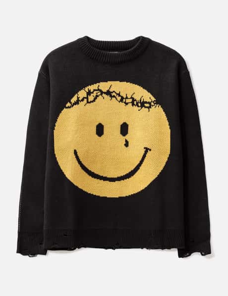 Happy Face Retro Knit Large Tote