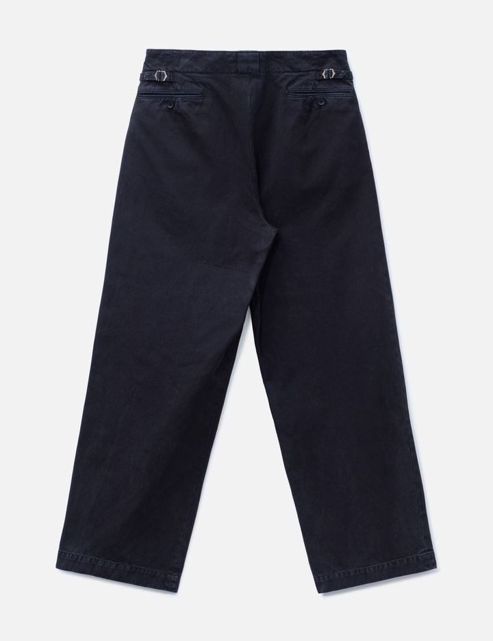 Yoke Peached Cotton Twill Garment-Dye 2 Pleated Trousers