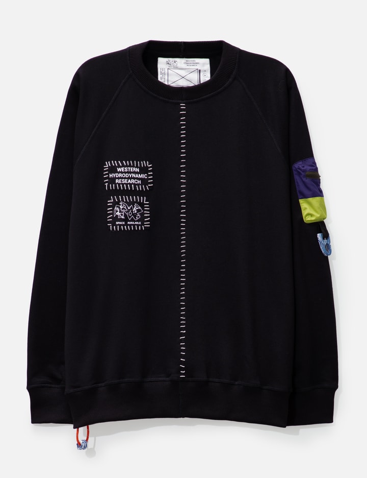 Space Available Sa X Whr Upcycled Patch Sweatshirt In Black