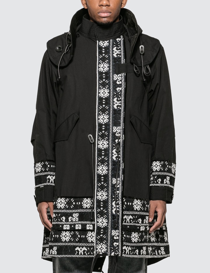 Floral Stripe Jacquard Coat Placeholder Image