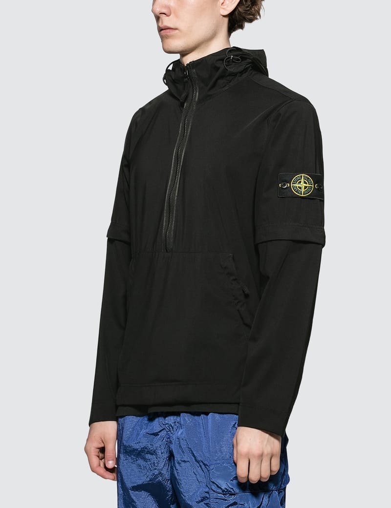 stone island garment dyed anorak jacket