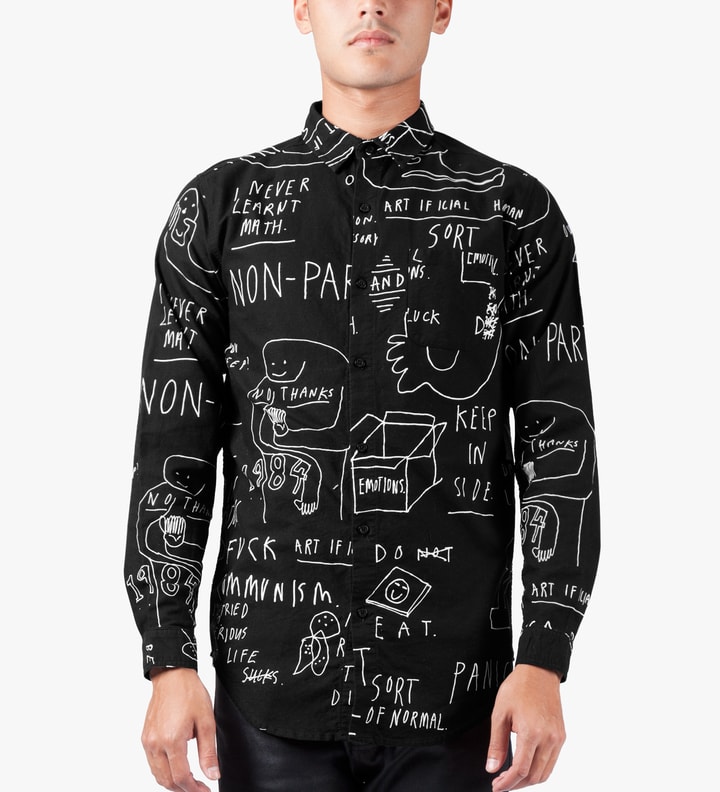 LAZY OAF Black Chalk Board L/S Shirt
