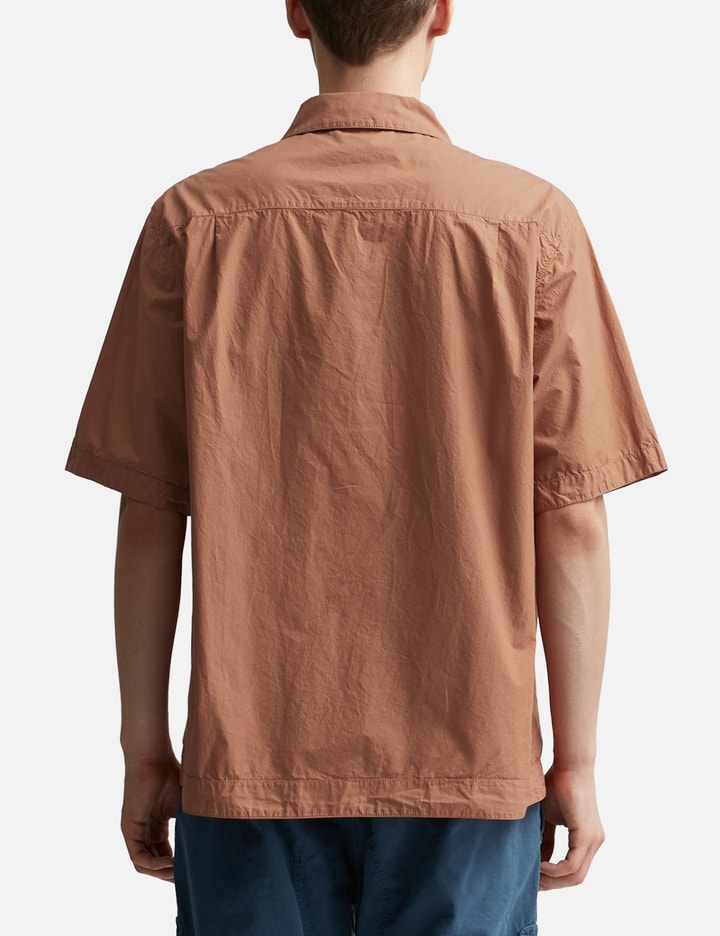 Shop Stone Island Comfort Fit Short-sleeve Overshirt In Orange