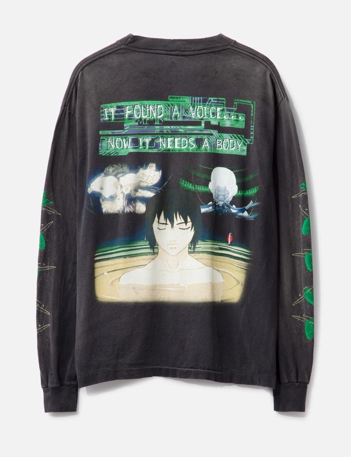 Saint Michael Ls T-shirt Gits In Black