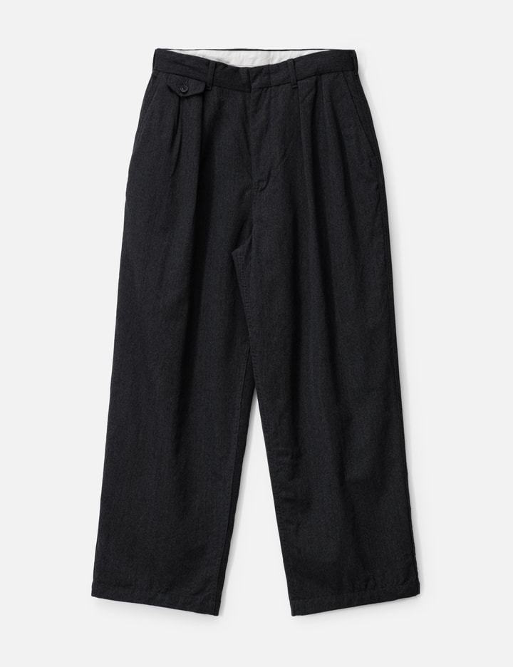 Nanamica Wool Gabardine Pleat Pants In Black