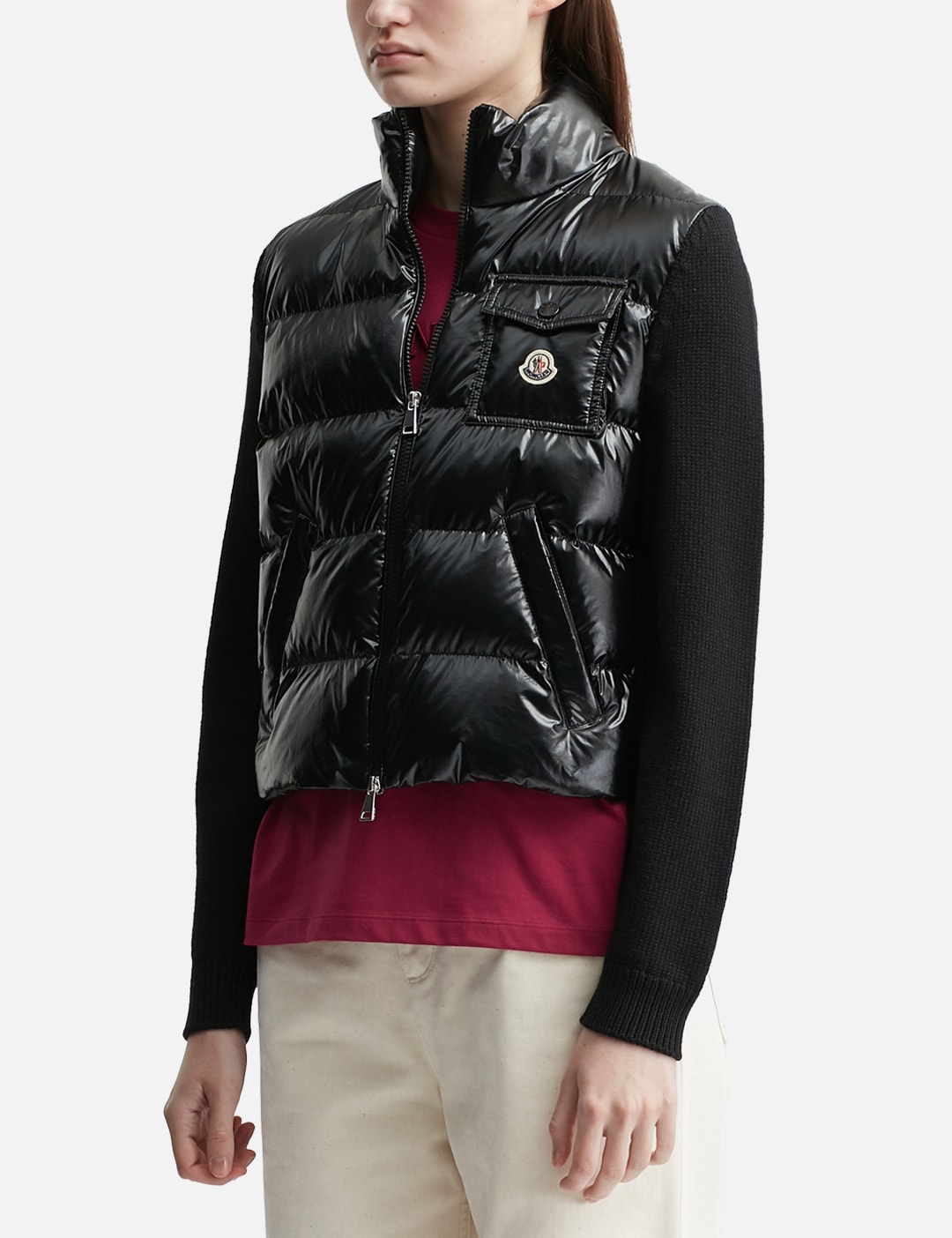 Padded Zip-Up Wool Cardigan view 8