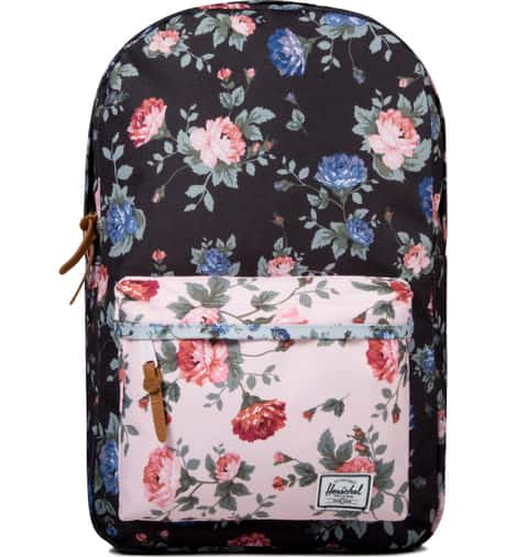 black pink herschel backpack men Herschel Supply Co. - Black Floral/Pink Floral Heritage Mid-Volume Backpack