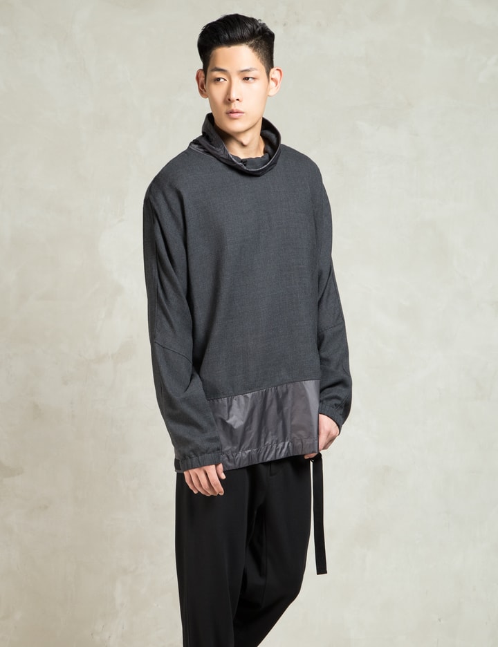 Charcoal L/S Funnel with Adjustable Hem Strap Pullover Placeholder Image