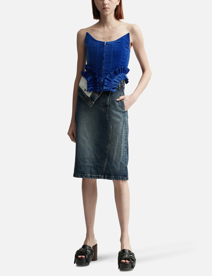 BLUE FRILL HEM BUSTIER Placeholder Image