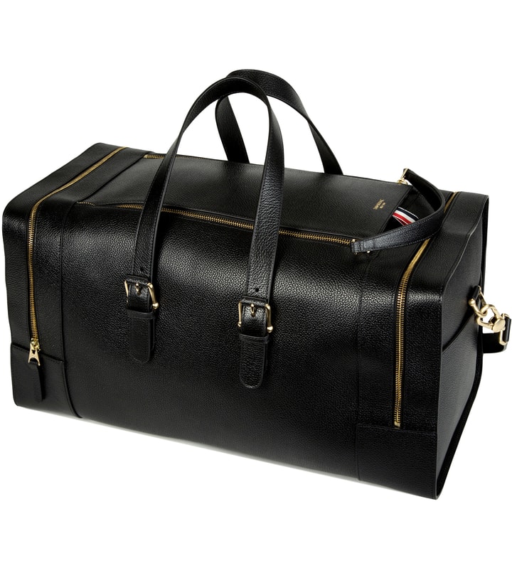 Black Grained Leather Duffle Bag Placeholder Image