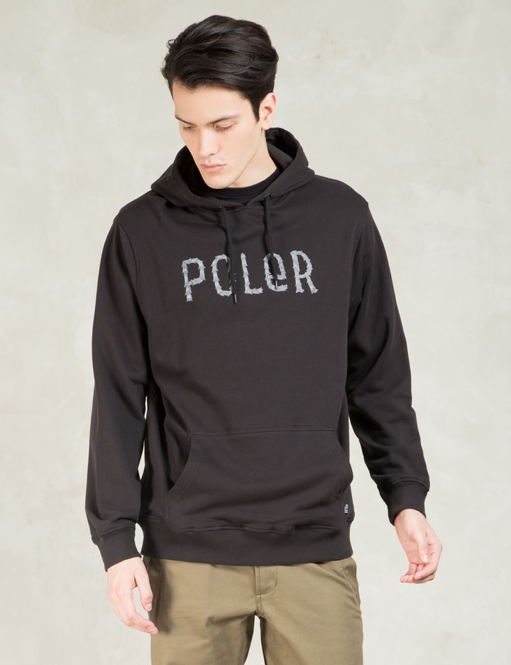 Black Furry Font Pullover Hoodie Placeholder Image