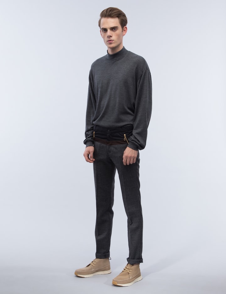 Contrast-panels Wool Pants Placeholder Image