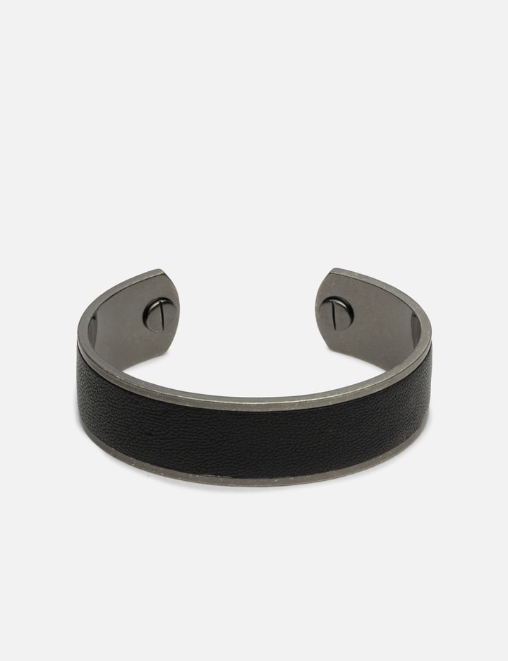Team Wang Design Acceptance Metal Leather Bangle In Black