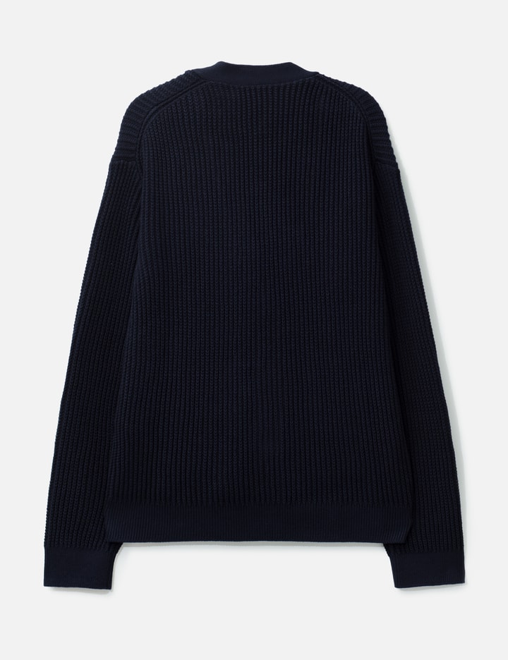 Maison Kitsuné Fox Head Cotton Ribbed Cardigan