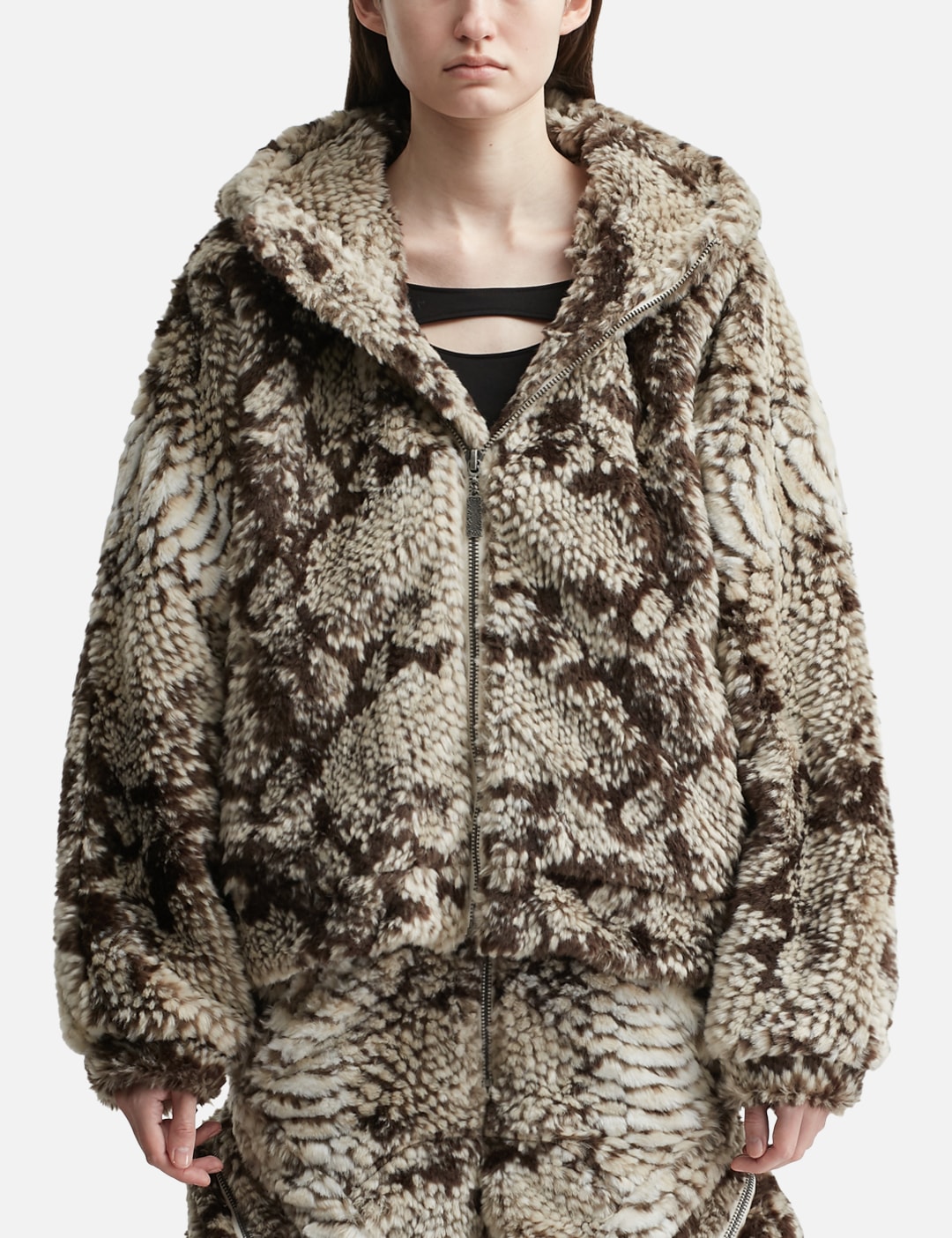 Snakes Jacket 2.0 Faux Fur Jacket With Hood view 6