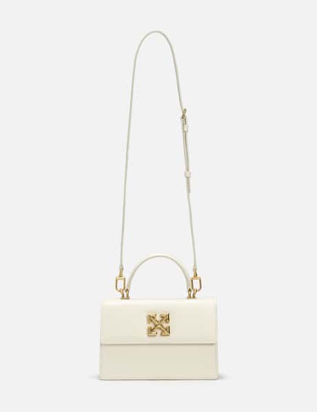 Shop Off-White Jitney Leather Top Handle Bag