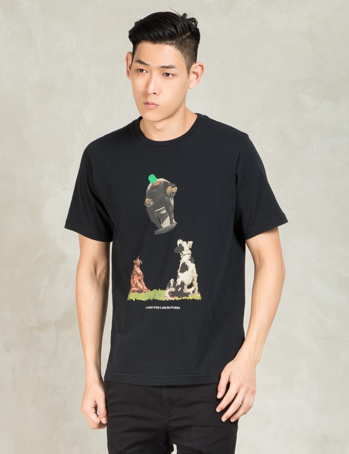 Black "Cat Dog" Graphic S/S T-Shirt Placeholder Image