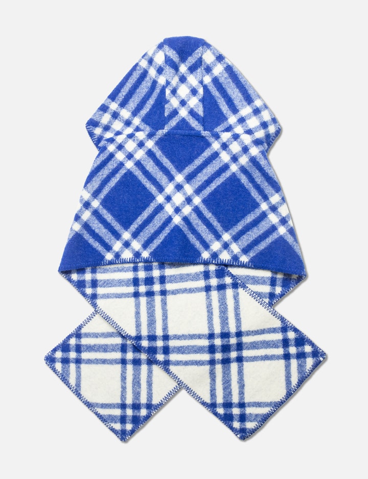 Check Wool Hooded Scarf Placeholder Image