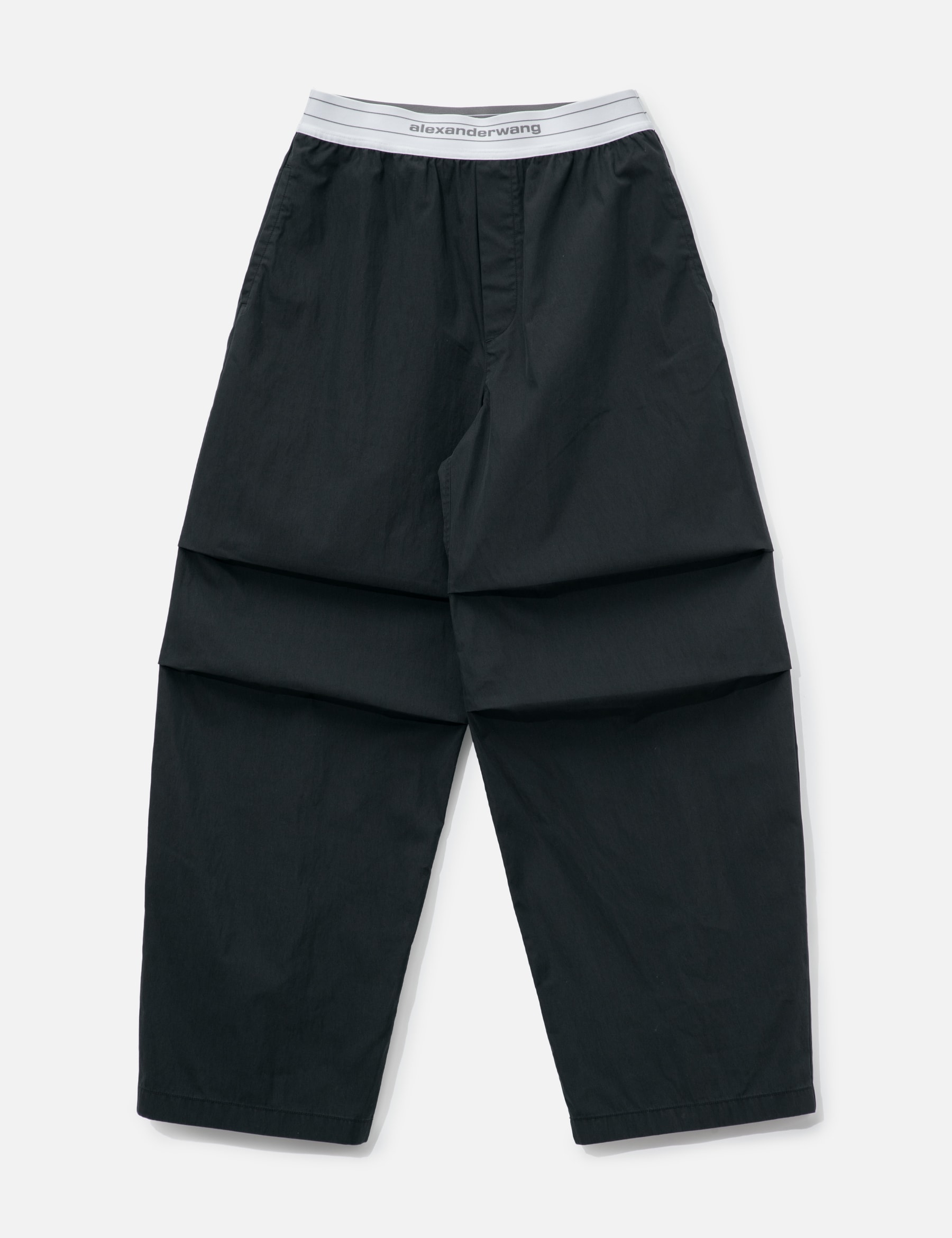 Mid-Rise Pleated Wide-Leg Pant With Logo Elastic Waist view 16