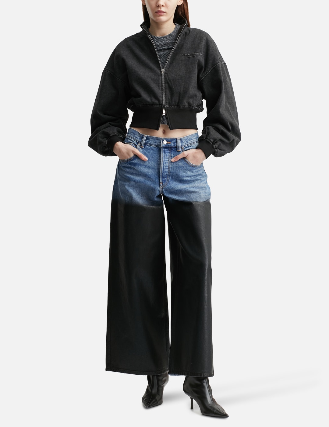 Surge Coated Wide-Leg Jean view 16